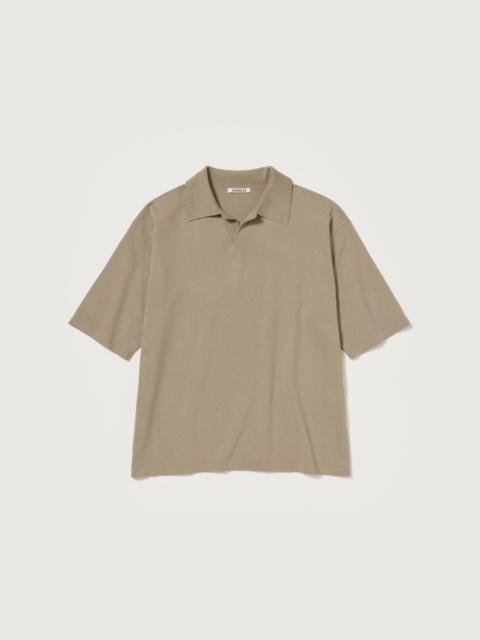 AURALEE HIGH GAUGE TUSSAH SILK KNIT SKIPPER POLO