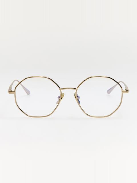 LINDA FARROW Harper Optical in 22K Light Gold
