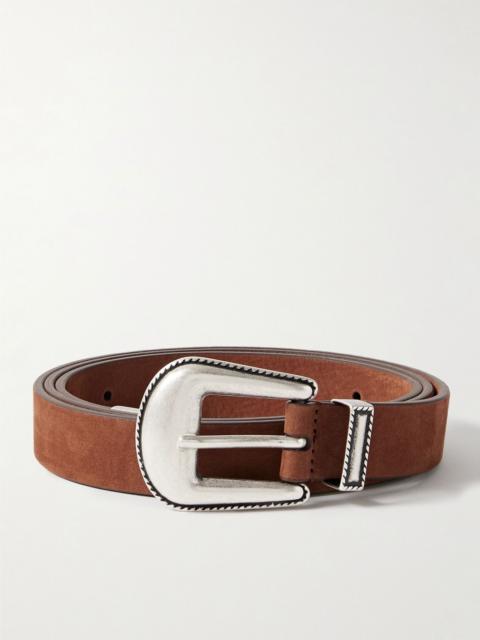 Anderson's 2.5cm Nubuck Western Belt Brown