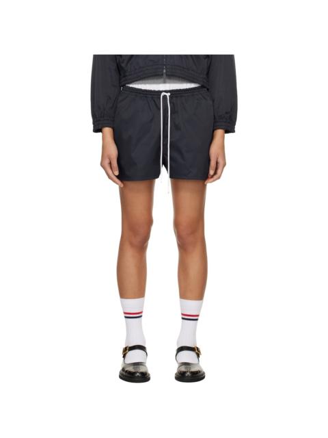 Thom Browne Navy Nylon Tech Track Shorts