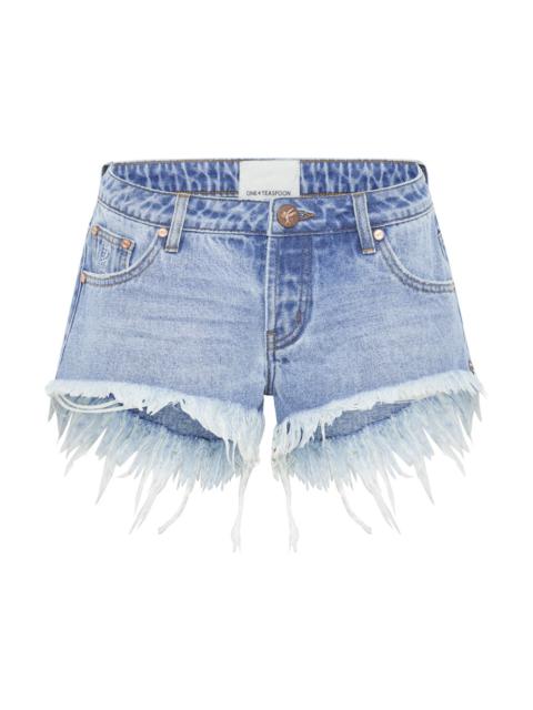 ONE TEASPOON Bonitas Low Waist Denim Shorts - Bolt Blue