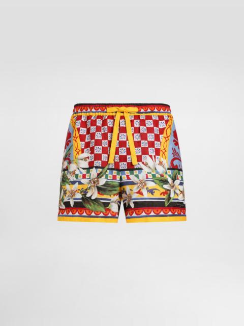 Dolce & Gabbana Carretto-print linen bermuda
