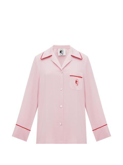 SLEEPER contrast-trim pocket pajama-style shirt