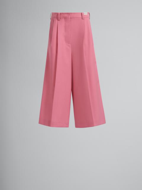 Marni CROPPED PANTS IN PINK TROPICAL WOOL