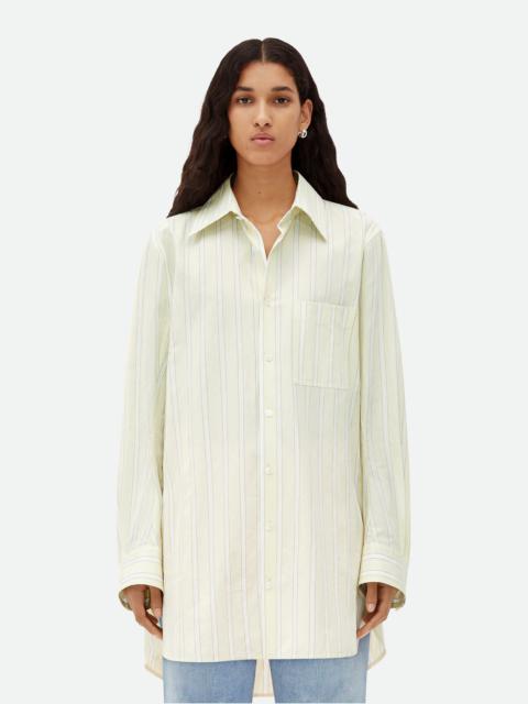 Cotton And Linen Relaxed Striped Shirt