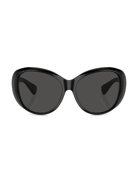 Oliver Peoples Women's Maridan 62MM Round Sunglasses - Black Dark Grey