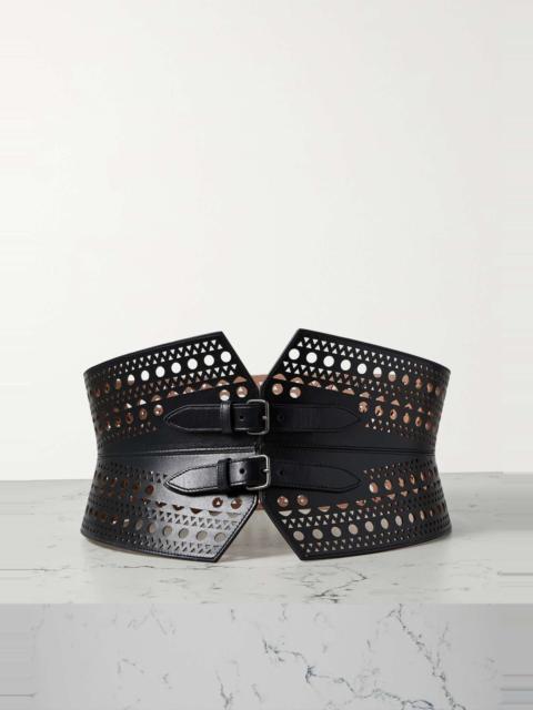 Alaïa Laser-cut leather waist belt