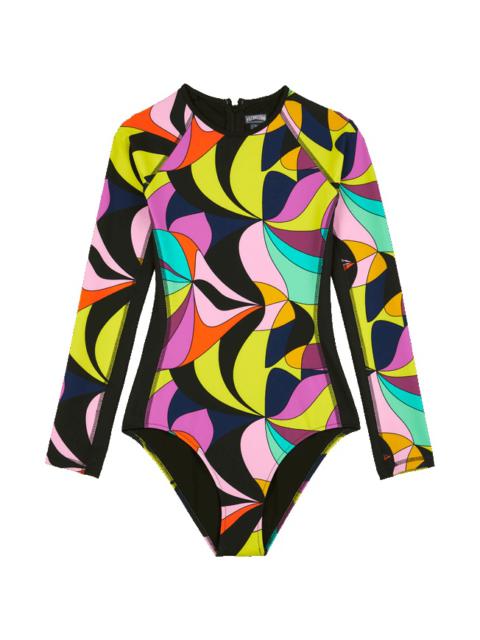 Vilebrequin Women Rashguard Long Sleeves One-piece swimsuit 1984 Invisible Fish
