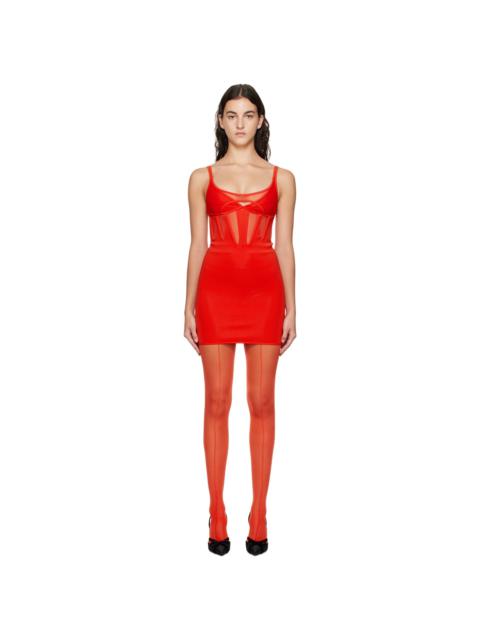 MUGLER Red Layered Minidress