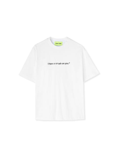 MSGM Cotton T-shirt with Crash quote