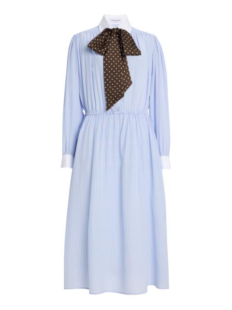FRANÇOISE Blair Bow Silk Midi Dress