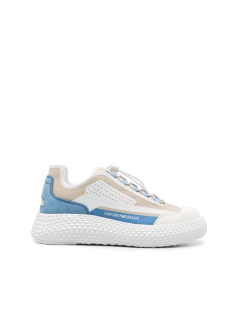 EMPORIO ARMANI panelled mesh chunky sneakers