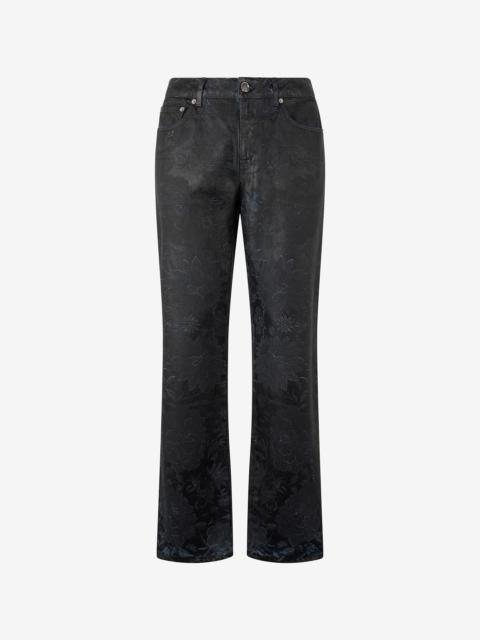 Roberto Cavalli Jeans With Floral Pattern And Discoloration