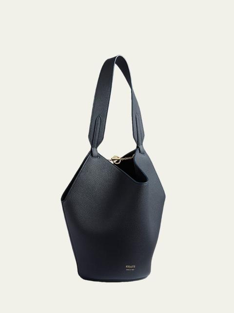 KHAITE Lotus Mini Pebble Leather Tote Bag