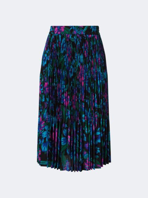 GUCCI Floral plissé silk crêpe de chine midi skirt
