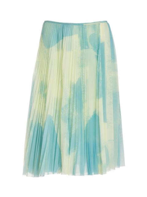 Proenza Schouler Judy Printed Jersey Midi Skirt turquoise