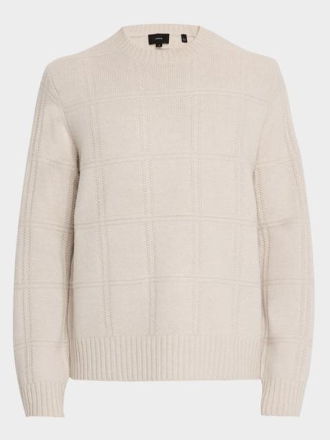 Vince Men's Seed Stitch Windowpane Sweater