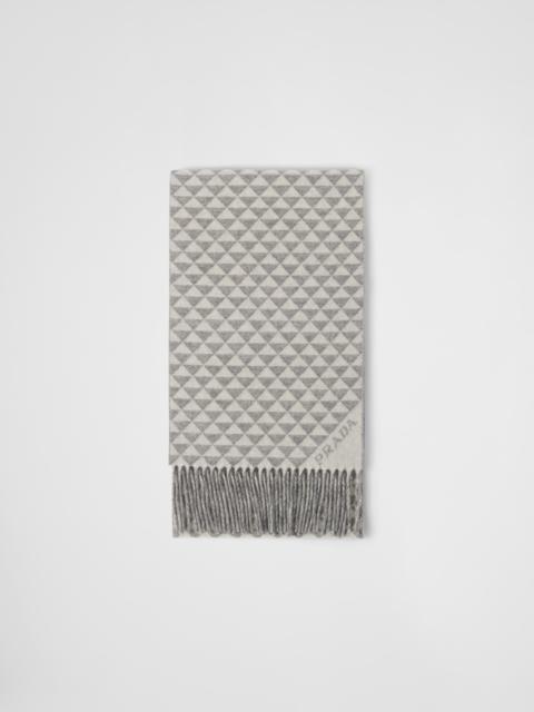Prada Symbole double wool and cashmere scarf
