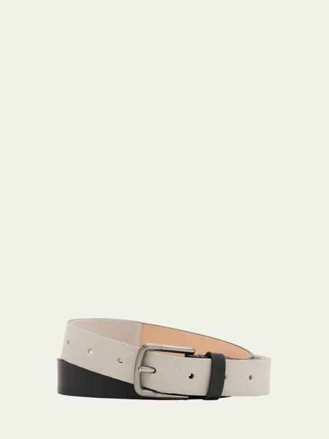 GIORGIO ARMANI Men's Suede and Leather Reversible Belt