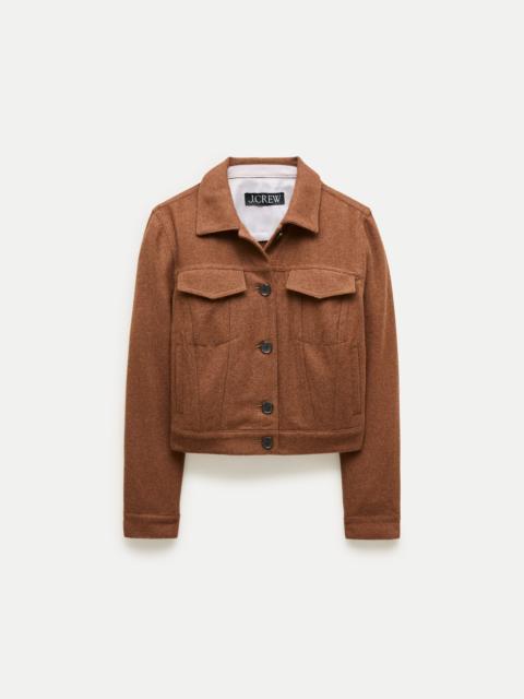 J.CREW Cropped jacket in wool-blend flannel
