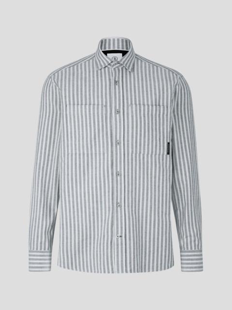 BOGNER Clive Flannel shirt in Off-white/Gray