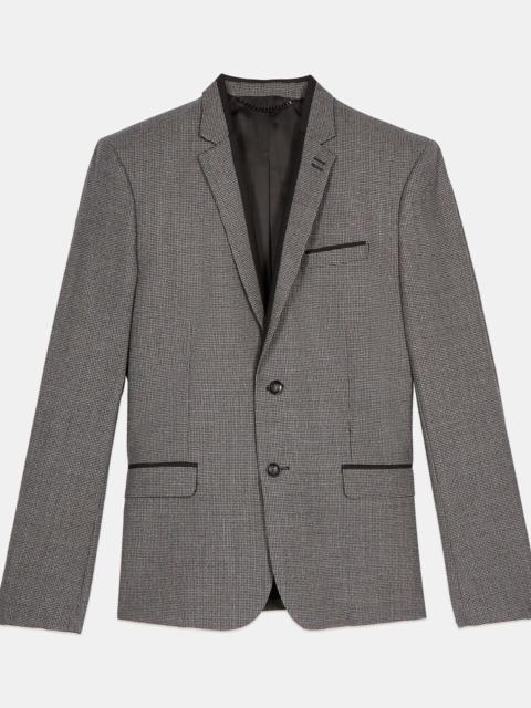 The Kooples BLACK AND WHITE HOUNDSTOOTH WOOL SUIT JACKET