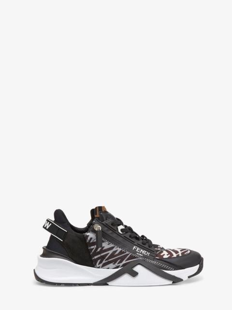 FENDI Black technical nylon low tops