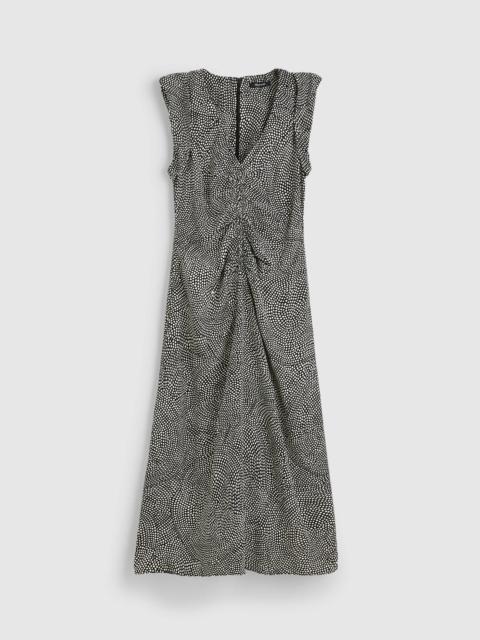 Madewell Ruched Flutter-Sleeve Midi Dress