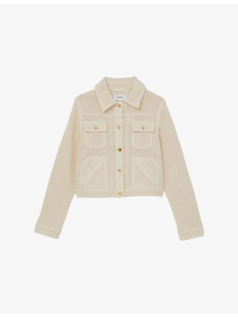 REISS Renzo Textured Cotton-Blend Trucker Jacket