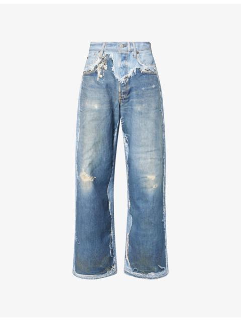 Acne Studios 1981 L’oeil Skeleton Wide-Leg Denim Jeans