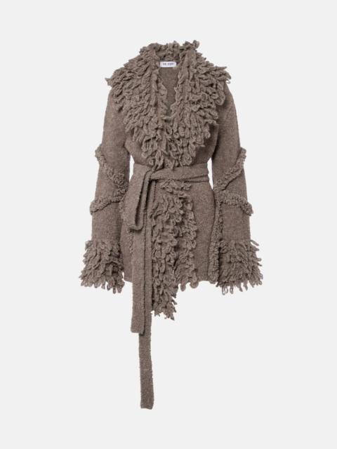 THE ATTICO Fringed wool and cashmere-blend cardigan