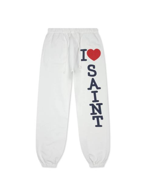 SAINT M×××××× I LOVE SAINT SWEAT PANTS - WHITE