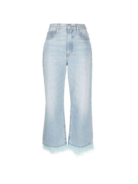 Le Dancing Jane  feather-trim cropped jeans