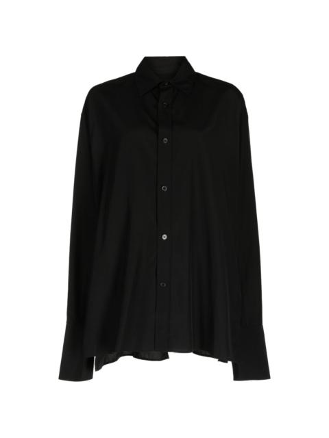 Yohji Yamamoto semi-sheer draped-panel shirt
