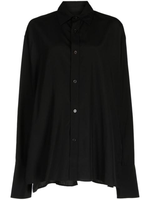 Yohji Yamamoto semi-sheer draped-panel shirt