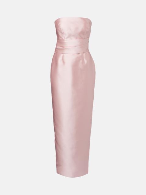 SOLACE LONDON Ingrid draped satin gown