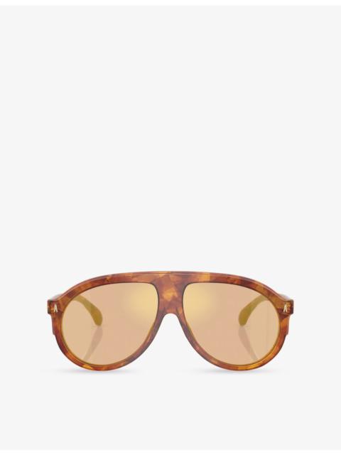Moncler ME6001 Fhaite Pilot-Frame Acetate Sunglasses