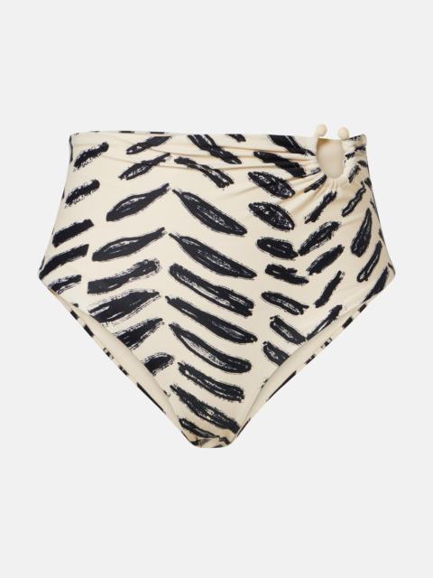 Johanna Ortiz Gathered printed bikini bottoms