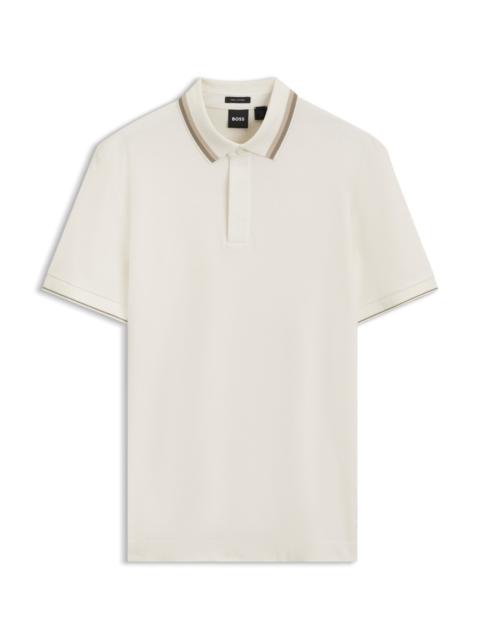 BOSS REGULAR-FIT POLO SHIRT IN STRUCTURED COTTON PIQUÉ