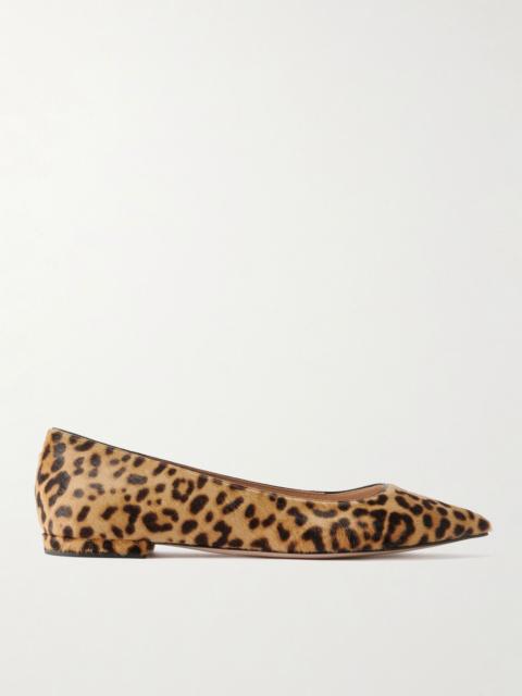 Gianvito Rossi Leopard-print pony hair point-toe flats Leopard print