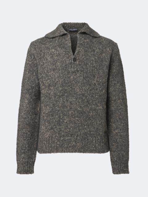 Dolce & Gabbana Wool, alpaca, and linen polo sweater
