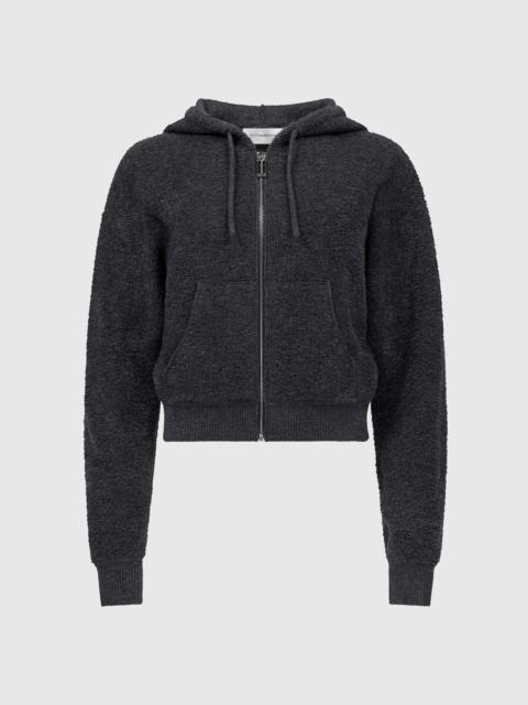 Victoria Beckham Isla Zipped Hoodie In Dark Grey