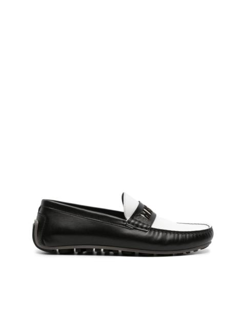 Moschino two-tone leather loafers