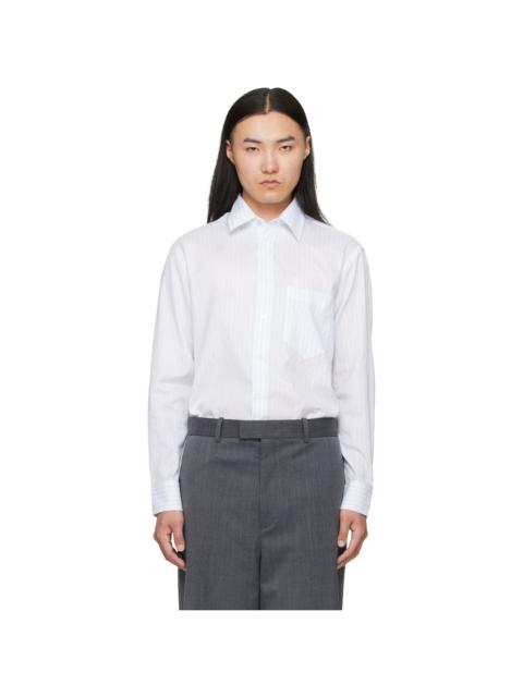 Paul Smith Blue & White Textured Stripe Shirt