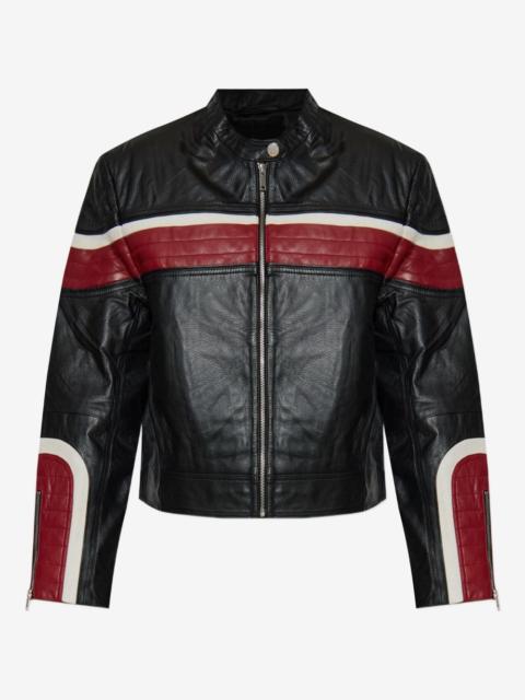 GESTUZ rose-embossed zip jacket