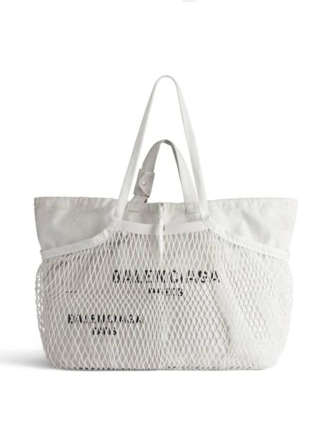 BALENCIAGA 24/7 Large Tote Bag Dirty Effect in White