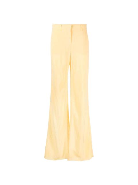 high-waist flared trousers