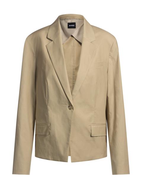 BOSS SINGLE-BUTTON BLAZER IN AIRY STRETCH COTTON