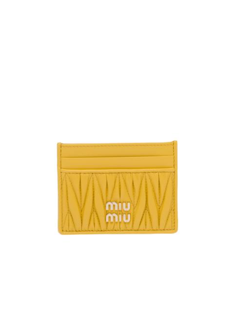 Miu Miu Matelassé nappa leather card holder