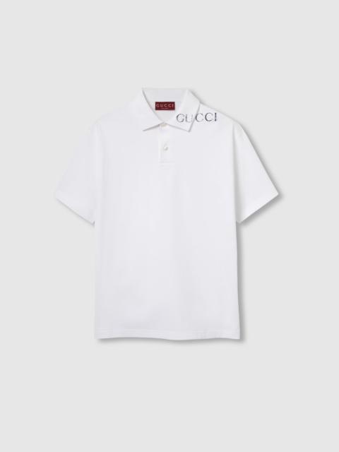 GUCCI Printed cotton polo shirt